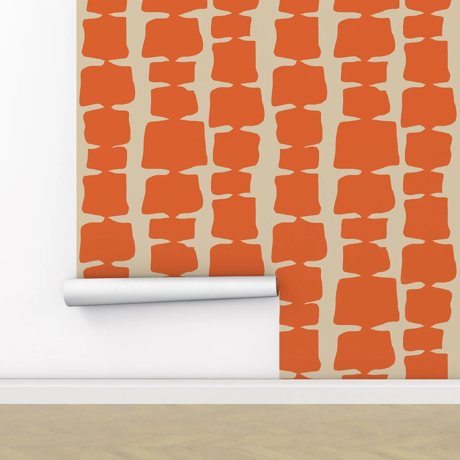 Retro Tapet Orange - Non-vävd / 50cm x 300cm